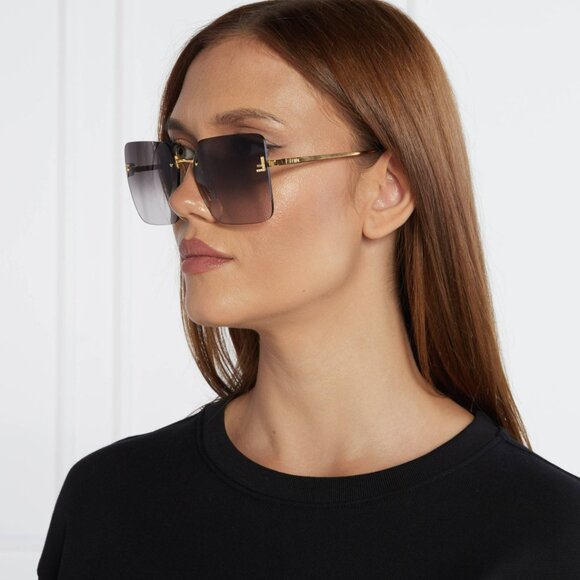 Fendi FIRST Sunglasses – Palladium Square Rimless Gradient Brown FE4082US 16Z - Picture 11 of 11